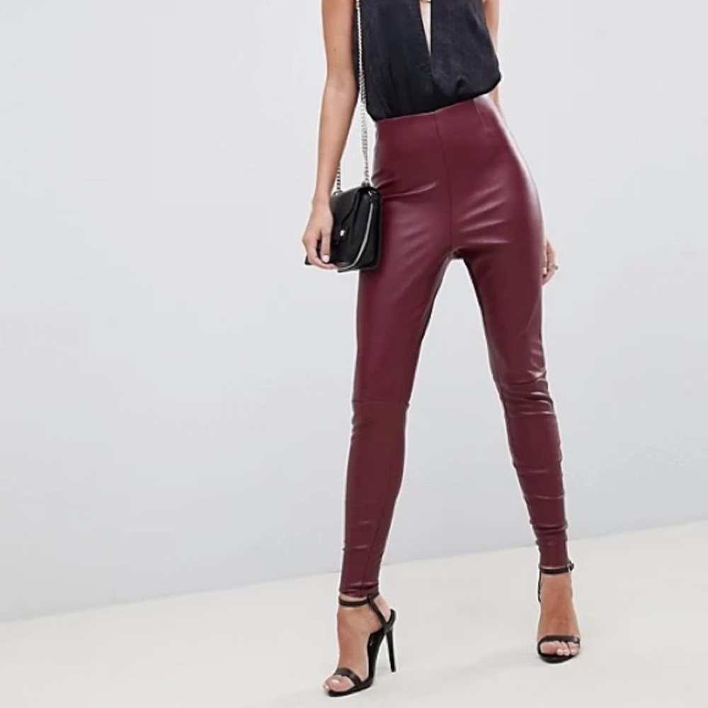 BNWT ASOS Red Pleather Skinny Pants